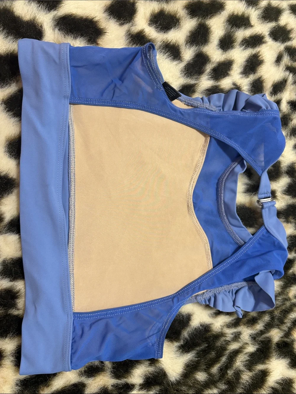 Light Blue Ruffled Two-Piece Dance Wear Set